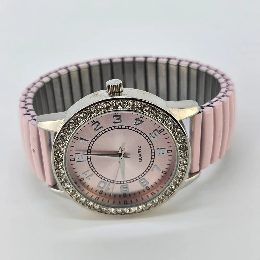 Women's Watch 36MM Pink Dial Pink Stretch Metal Band 5.75